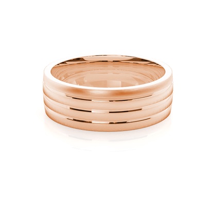 Rose Gold Men's Contemporary Wedding Rings 