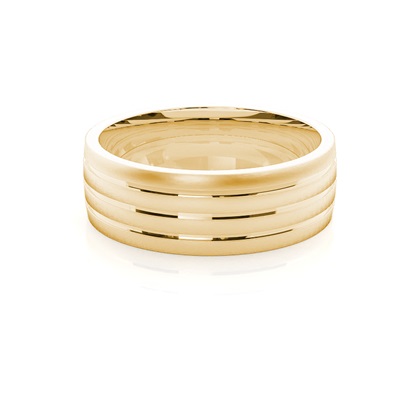 Yellow Gold Men's Contemporary Wedding Rings