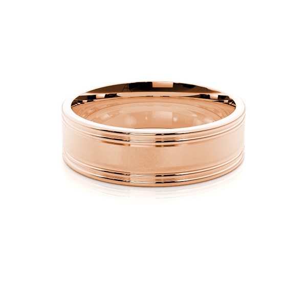 6.50mm Plain Comfort Fit Mens Grooved Wedding Band