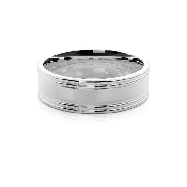 6.50mm Plain Comfort Fit Mens Grooved Wedding Band