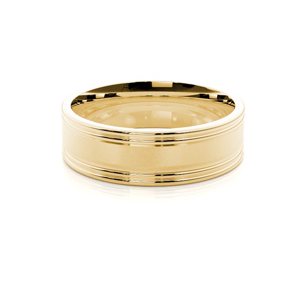 6.50mm Plain Comfort Fit Mens Grooved Wedding Band