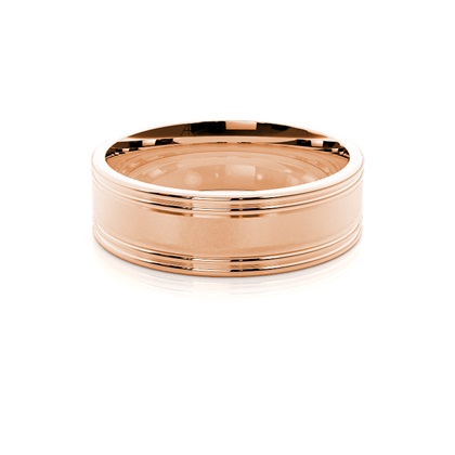 Men's Rose Gold Wedding Rings & Bands