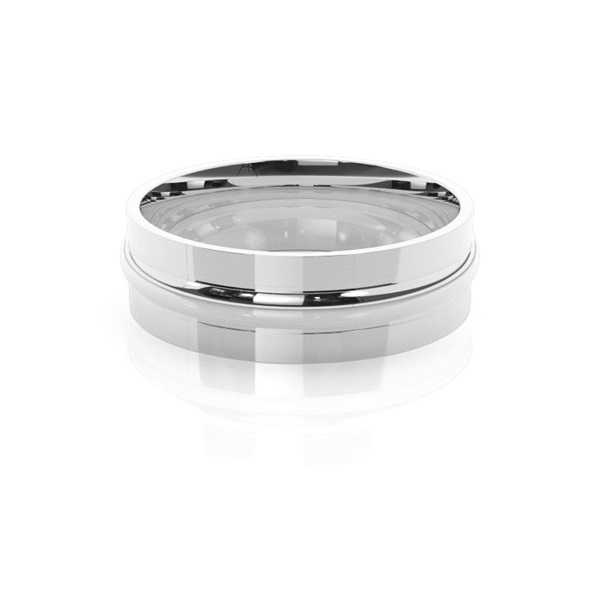 6.50mm Plain Comfort Fit Mens Grooved Wedding Band