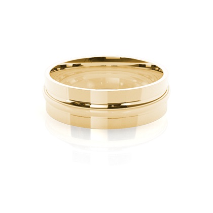 Yellow Gold Men's Contemporary Wedding Rings