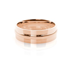 6.50mm Plain Comfort Fit Mens Grooved Wedding Band