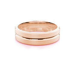 6.00mm Plain Comfort Fit Mens Grooved Wedding Band
