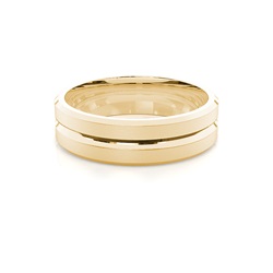 6.00mm Plain Comfort Fit Mens Grooved Wedding Band