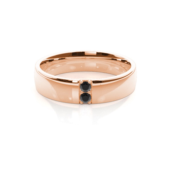 5.00mm Schwarzer Diamant Comfort Fit Ehering für Männer mit Nieten