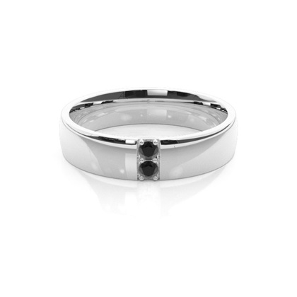 5.00mm Studded Black Diamond Comfort Fit Men's Wedding Band