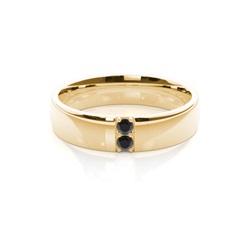5.00mm Studded Black Diamond Comfort Fit Men's Wedding Band