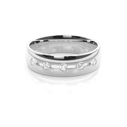6.00mm Studded Comfort Fit Mens Wedding Band