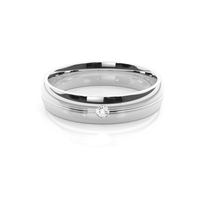 Round Diamond Mens Wedding Rings & Bands