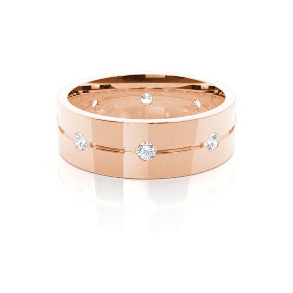 7.00mm Studded Comfort Fit Mens Wedding Band
