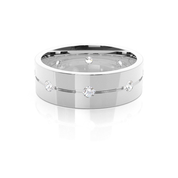 7.00mm Studded Comfort Fit Mens Wedding Band