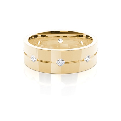 Yellow Gold Men's Contemporary Wedding Rings