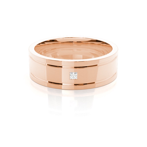 7.00mm Studded Comfort Fit Mens Wedding Band