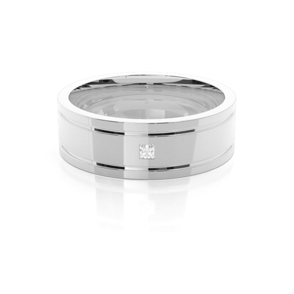 7.00mm Studded Comfort Fit Mens Wedding Band