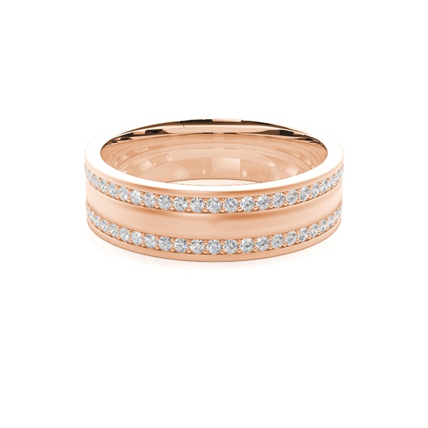 6.00mm Studded Comfort Fit Mens Wedding Band