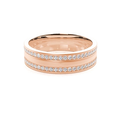 6.00mm Studded Comfort Fit Mens Wedding Band