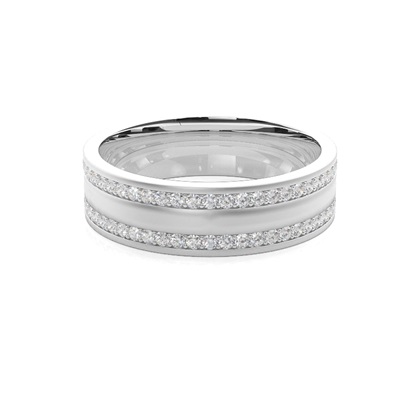 Round Diamond Mens Wedding Rings & Bands