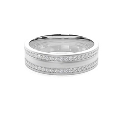 Bequem geschliffener diamanten Herren Trauring