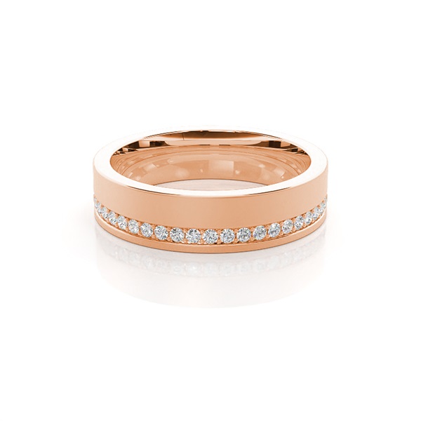 Studded Comfort Fit Mens Wedding Band