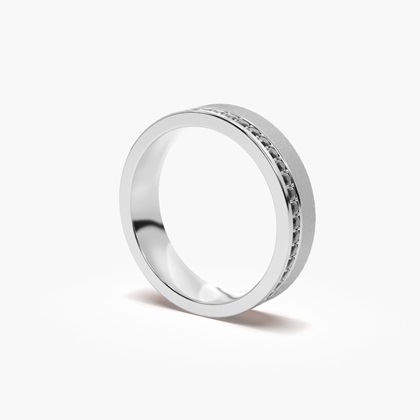 Studded Black Diamond Comfort Fit Men's Wedding Band