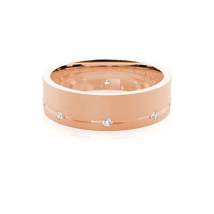 Men's Rose Gold Diamond Wedding Rings