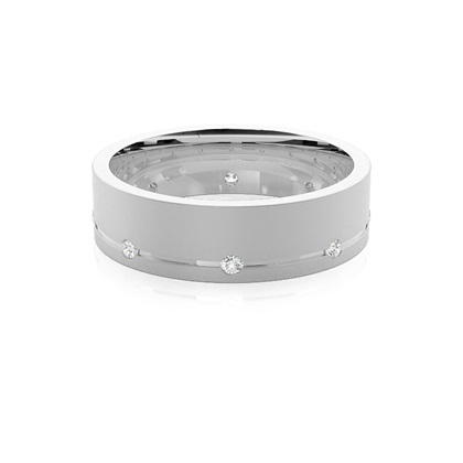 6.00mm Studded Comfort Fit Mens Wedding Band