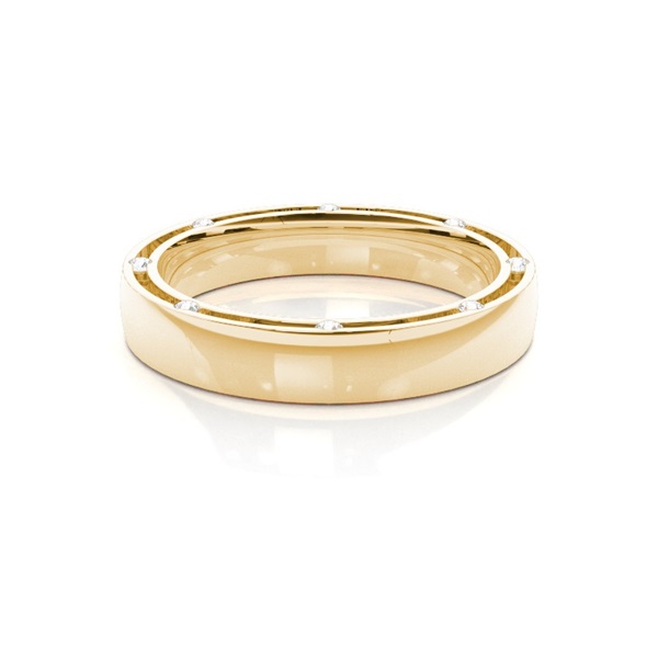 Studded Comfort Fit Mens Wedding Band