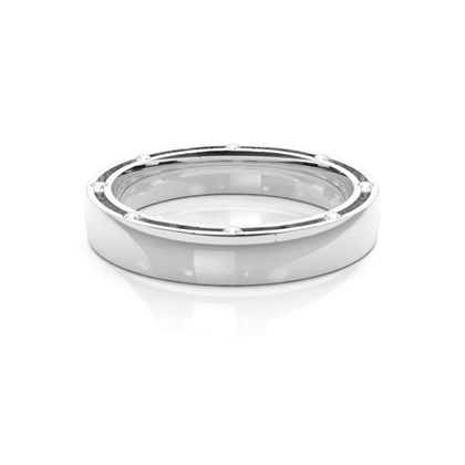 Studded Comfort Fit Mens Wedding Band