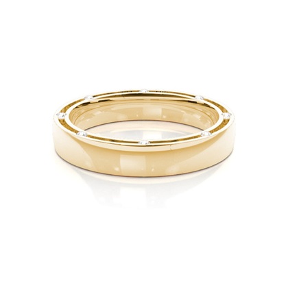 Yellow Gold Men's Contemporary Wedding Rings