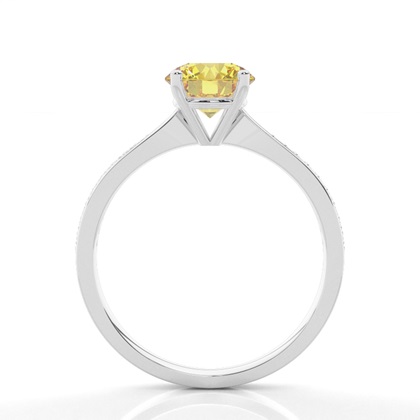 Round Yellow Diamond Engagement Rings