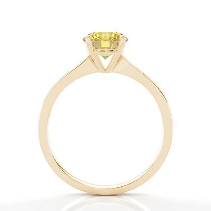 Round Yellow Gold Diamond Engagement Rings