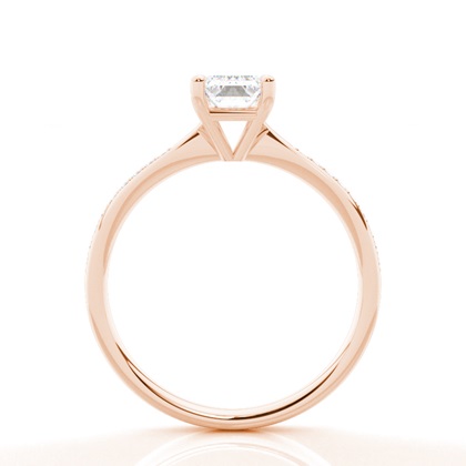 Moissanit Verlobungsring in einer Krappenfassung mit Schulter Diamanten