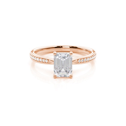 White Gold Round Side Stone Moissanite Engagement Ring