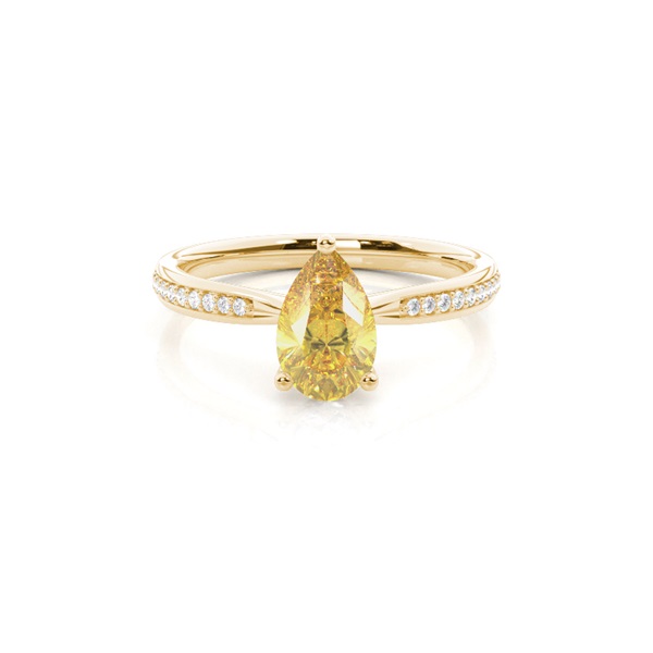 Prong Set Yellow Diamond Side Stone Engagement Ring