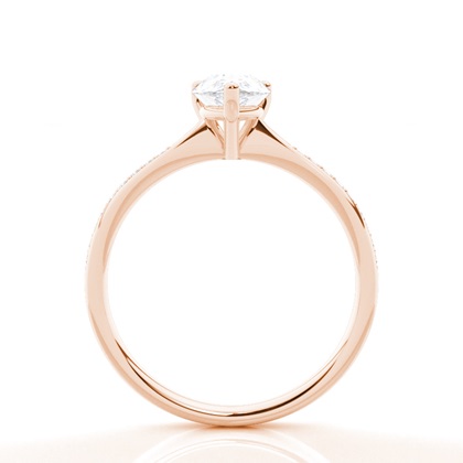 Moissanit Verlobungsring in einer Krappenfassung mit Schulter Diamanten