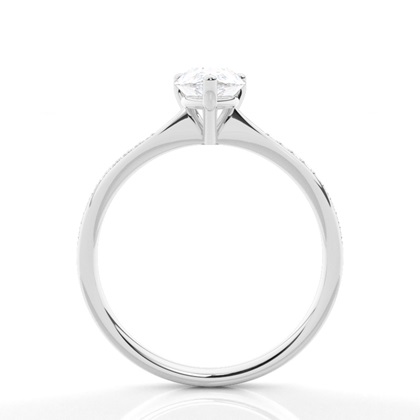 Moissanit Verlobungsring in einer Krappenfassung mit Schulter Diamanten