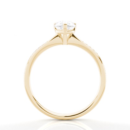 Moissanit Verlobungsring in einer Krappenfassung mit Schulter Diamanten