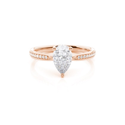 White Gold Round Side Stone Moissanite Engagement Ring