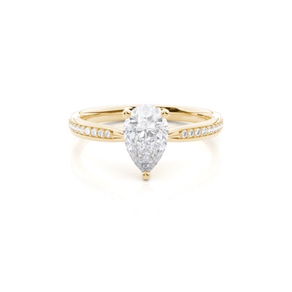 White Gold Round Side Stone Moissanite Engagement Ring