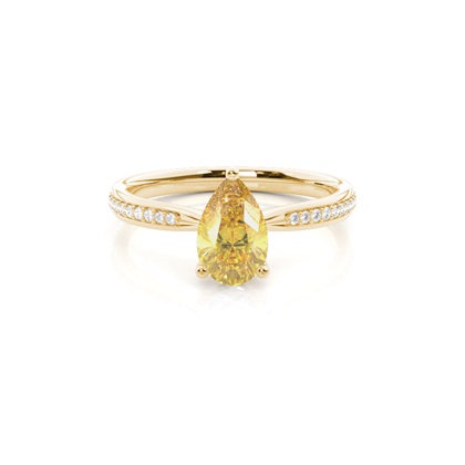 Prong Set Yellow Diamond Side Stone Engagement Ring