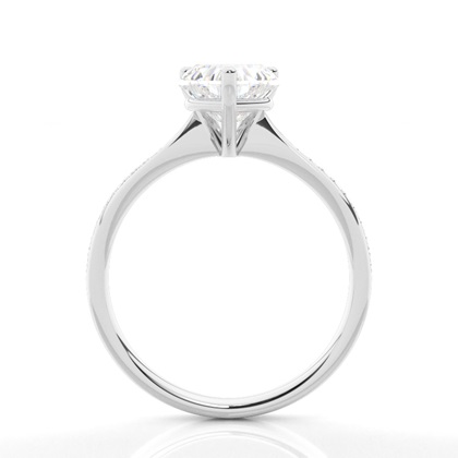 White Gold Round Side Stone Diamond Engagement Ring