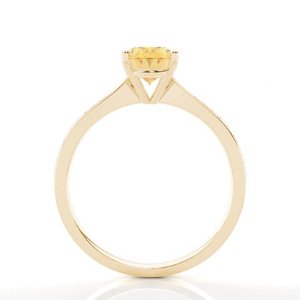 Gelber Diamant Verlobungsring mit Seitensteinen