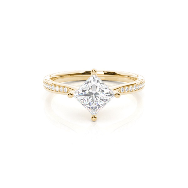 White Gold Princess Side Stone Diamond Engagement Ring