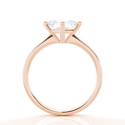 Moissanit Verlobungsring in einer Krappenfassung mit Schulter Diamanten