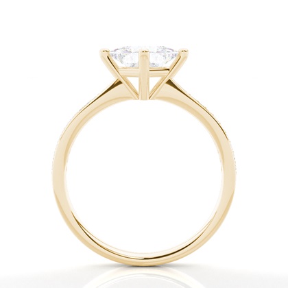 Moissanit Verlobungsring in einer Krappenfassung mit Schulter Diamanten