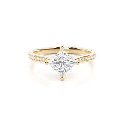 White Gold Princess Side Stone Diamond Engagement Ring