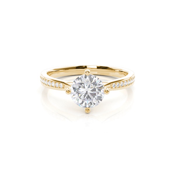White Gold Princess Side Stone Moissanite Engagement Ring